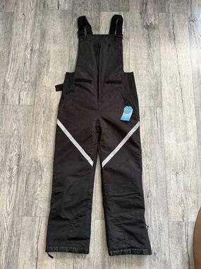 Amazon Black Women's Snow Overalls with Reflective Accents